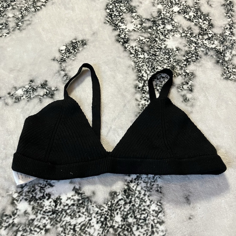 Mara Hoffman Swimwear Top Womens Size M‎ Black Triangle Textured Beach